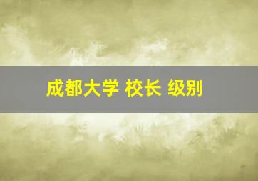 成都大学 校长 级别